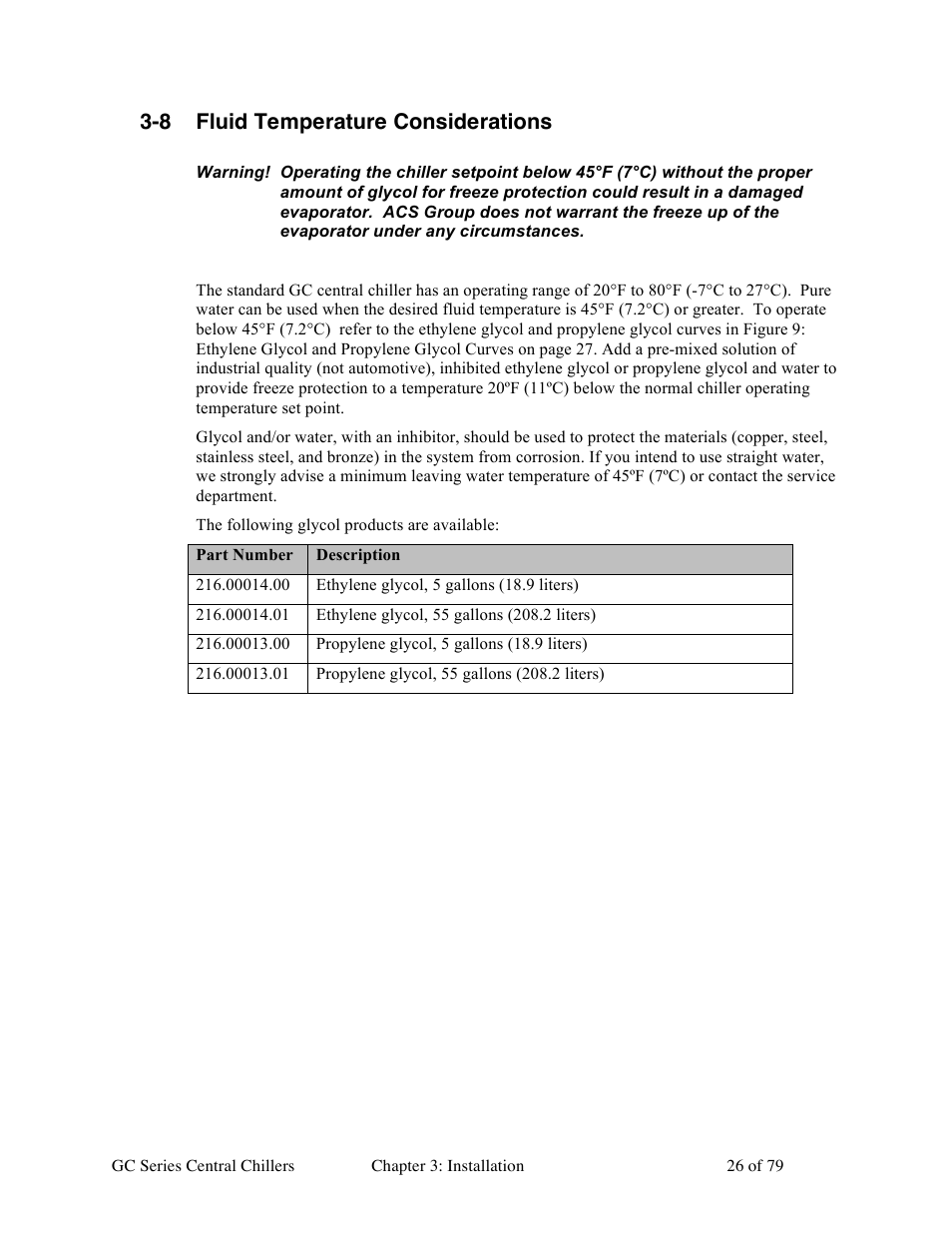 8 fluid temperature considerations | Sterlco GC Series Central Chiller User Manual | Page 26 / 79