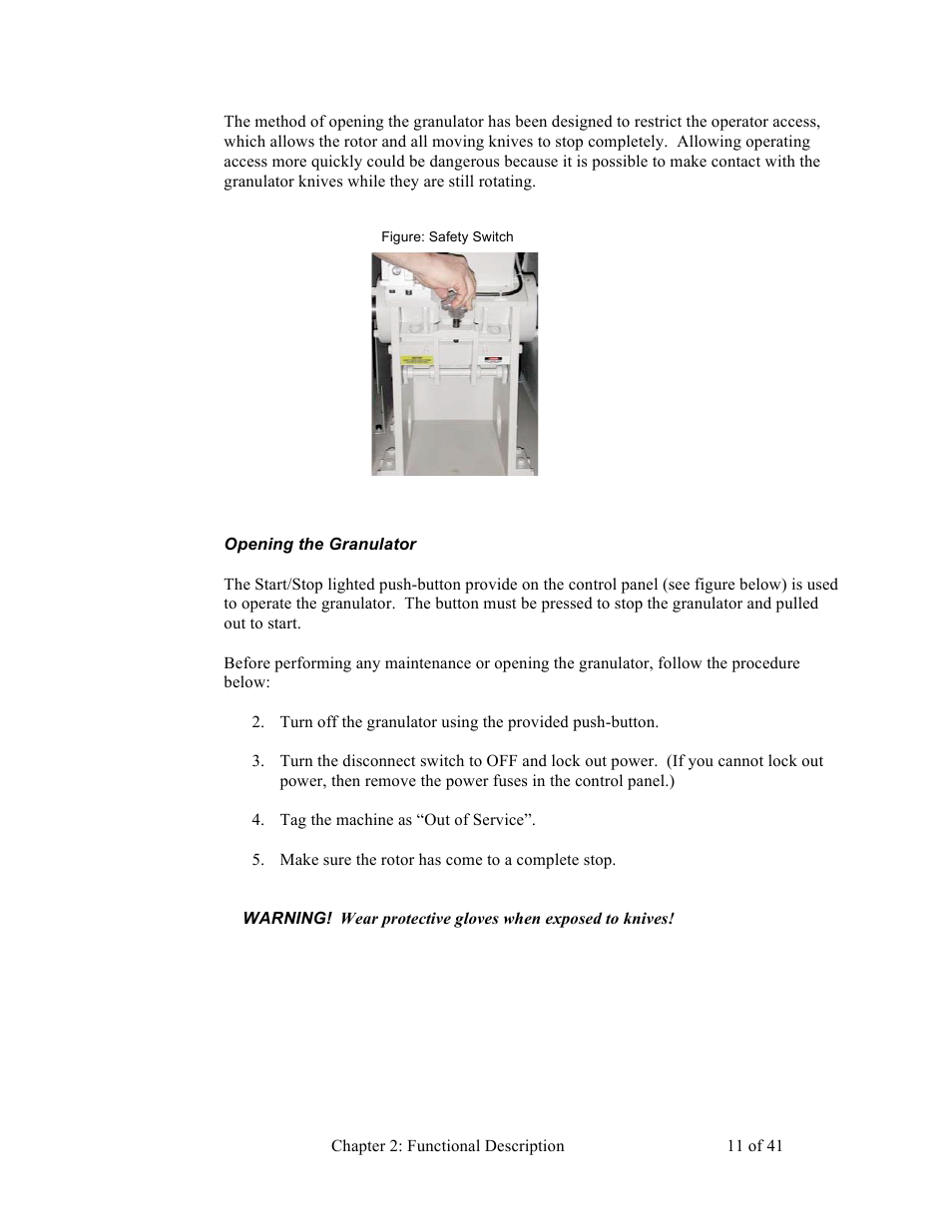 Sterlco BP800 Series Granulators User Manual | Page 11 / 41