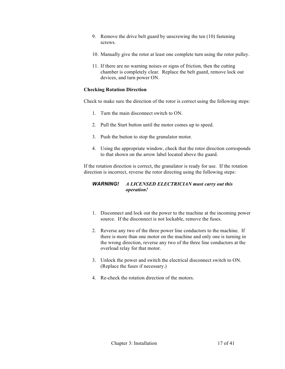 Sterlco BP800 Series Granulators User Manual | Page 17 / 41