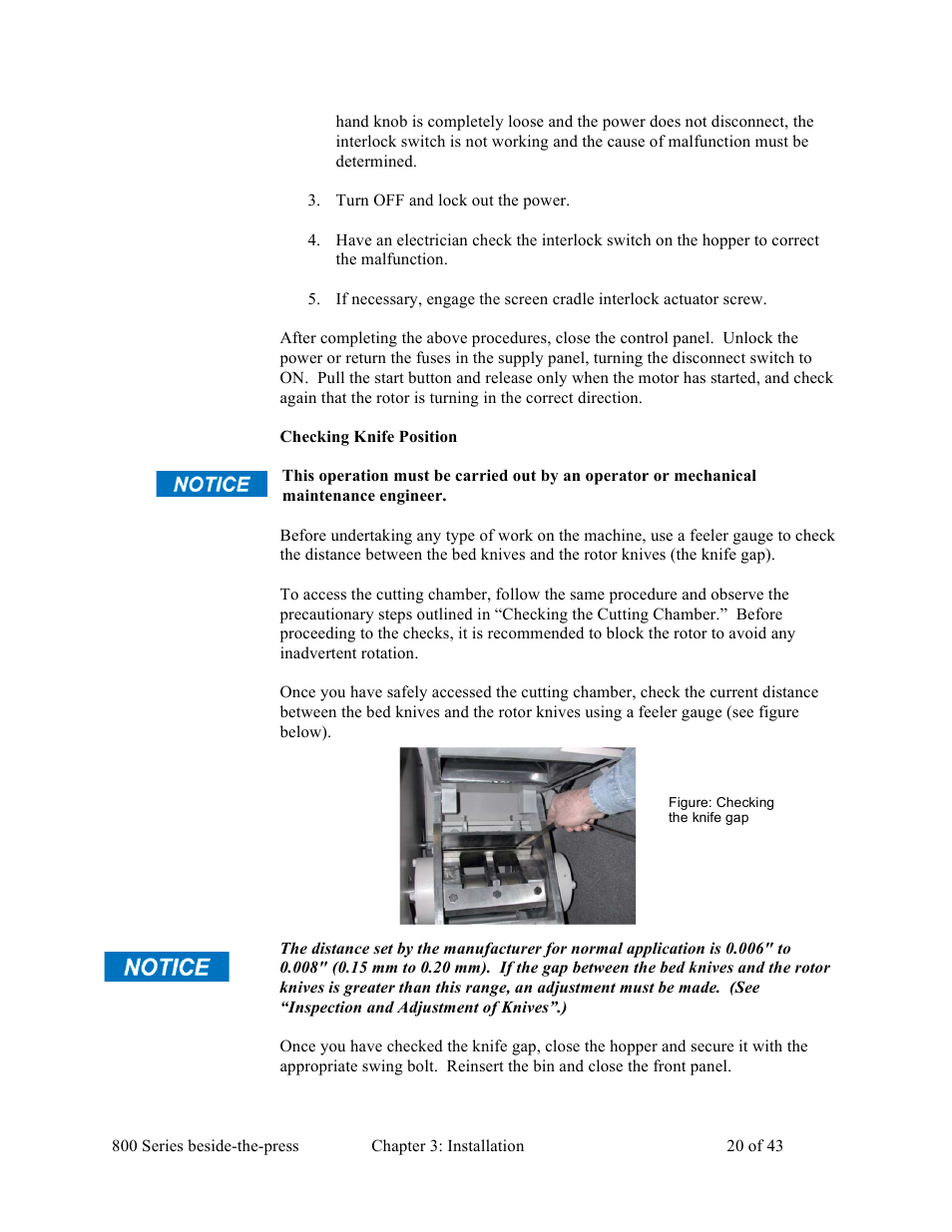 Sterlco BP800 Series Granulators User Manual | Page 20 / 43