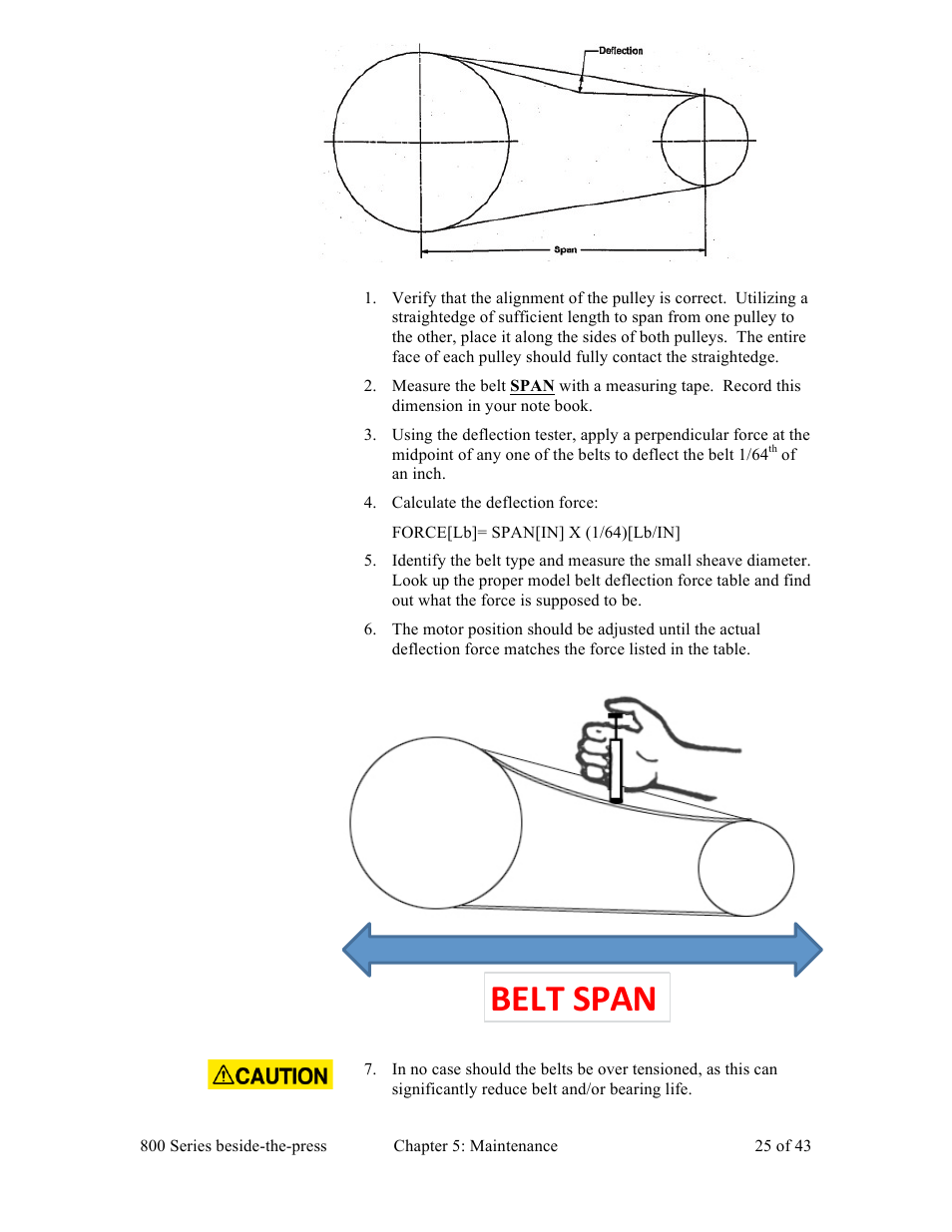 Belt span | Sterlco BP800 Series Granulators User Manual | Page 25 / 43