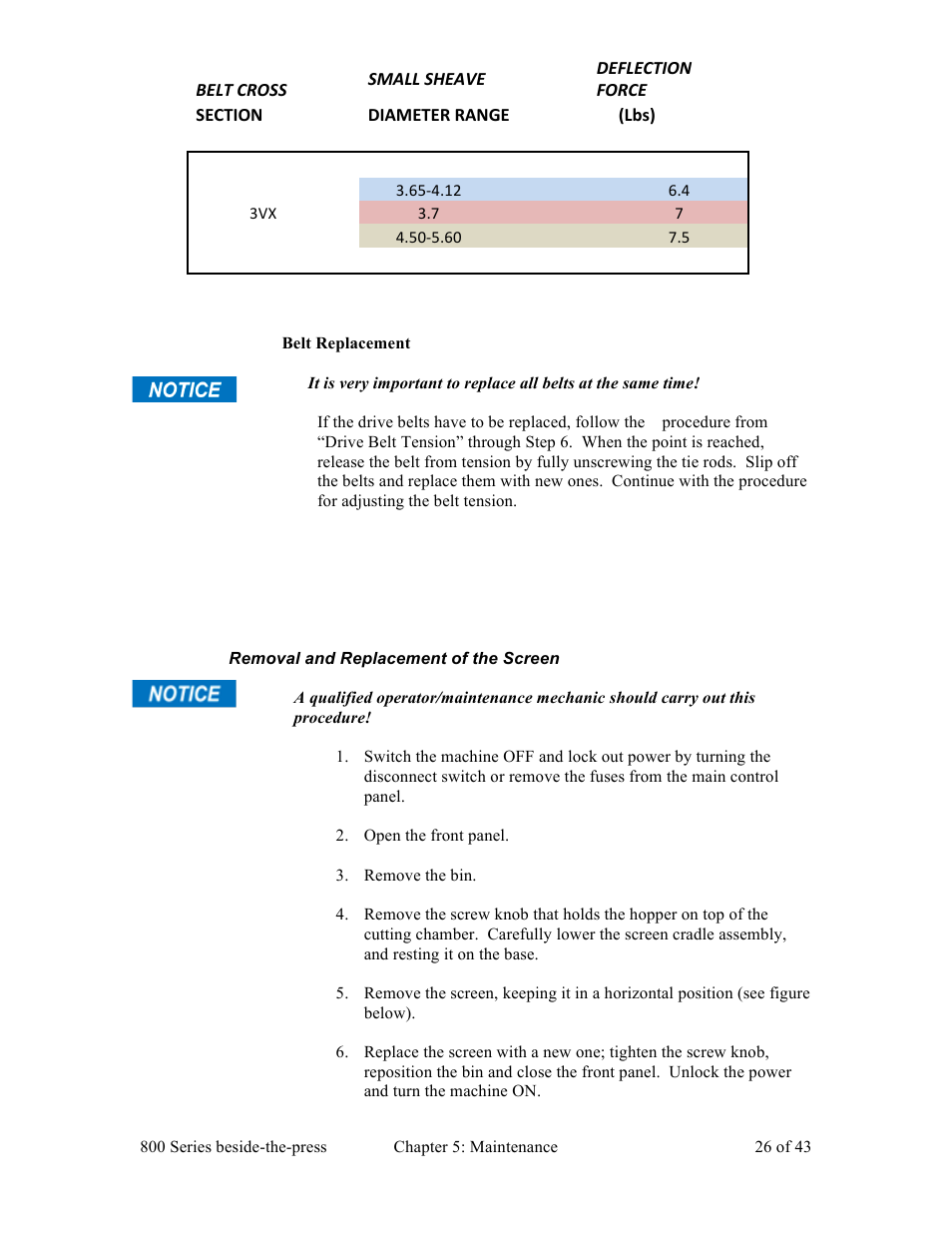 Sterlco BP800 Series Granulators User Manual | Page 26 / 43