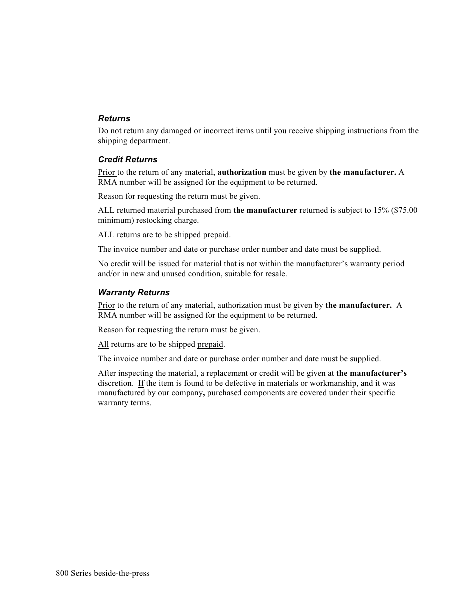 Sterlco BP800 Series Granulators User Manual | Page 4 / 43