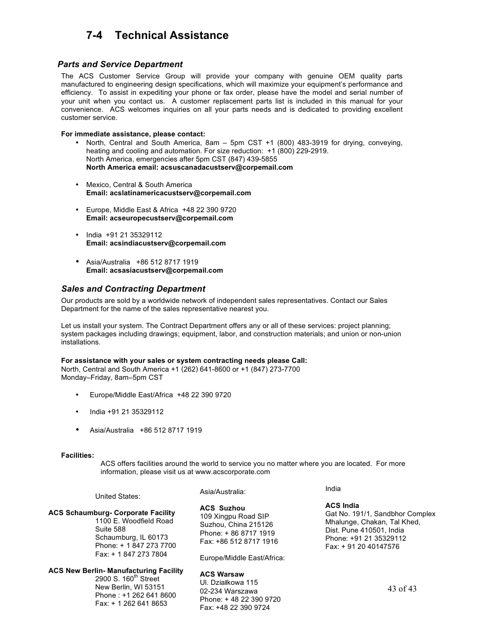 4 technical assistance | Sterlco BP800 Series Granulators User Manual | Page 43 / 43