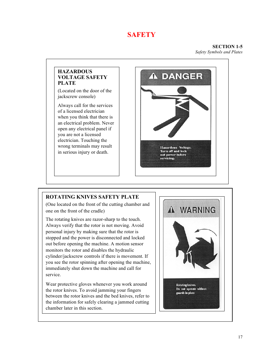 Safety | Sterlco ST500 Series Central Granulator User Manual | Page 17 / 91