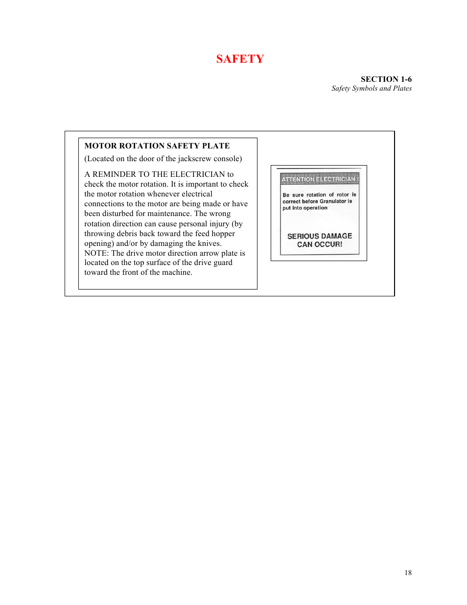Safety | Sterlco ST500 Series Central Granulator User Manual | Page 18 / 91
