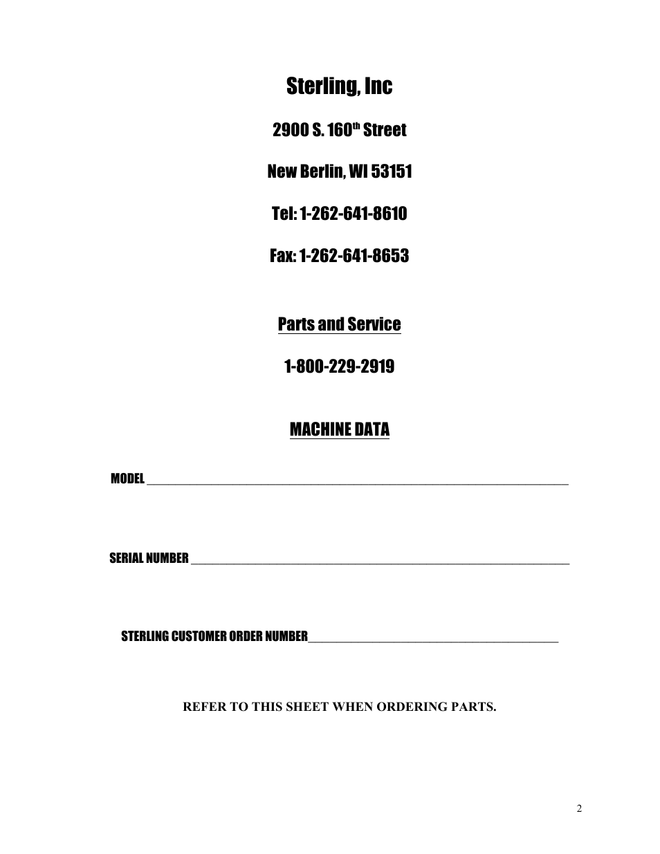 Sterling, inc | Sterlco ST500 Series Central Granulator User Manual | Page 2 / 91