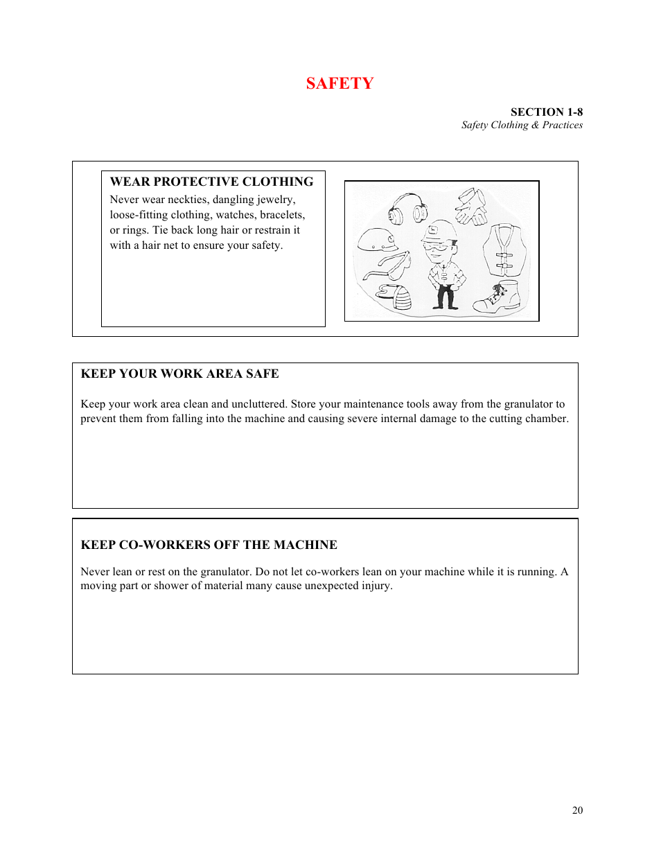 Safety | Sterlco ST500 Series Central Granulator User Manual | Page 20 / 91