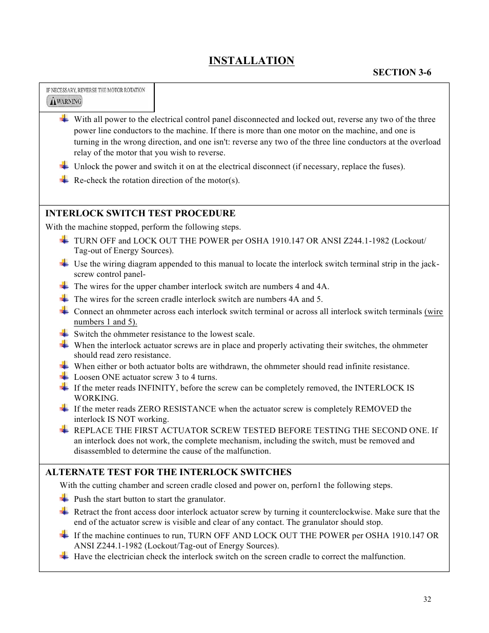 Installation | Sterlco ST500 Series Central Granulator User Manual | Page 32 / 91