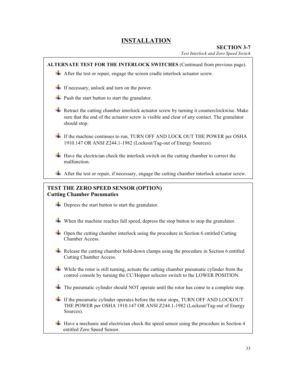 Installation | Sterlco ST500 Series Central Granulator User Manual | Page 33 / 91