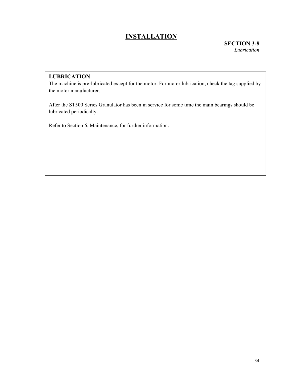 Installation | Sterlco ST500 Series Central Granulator User Manual | Page 34 / 91
