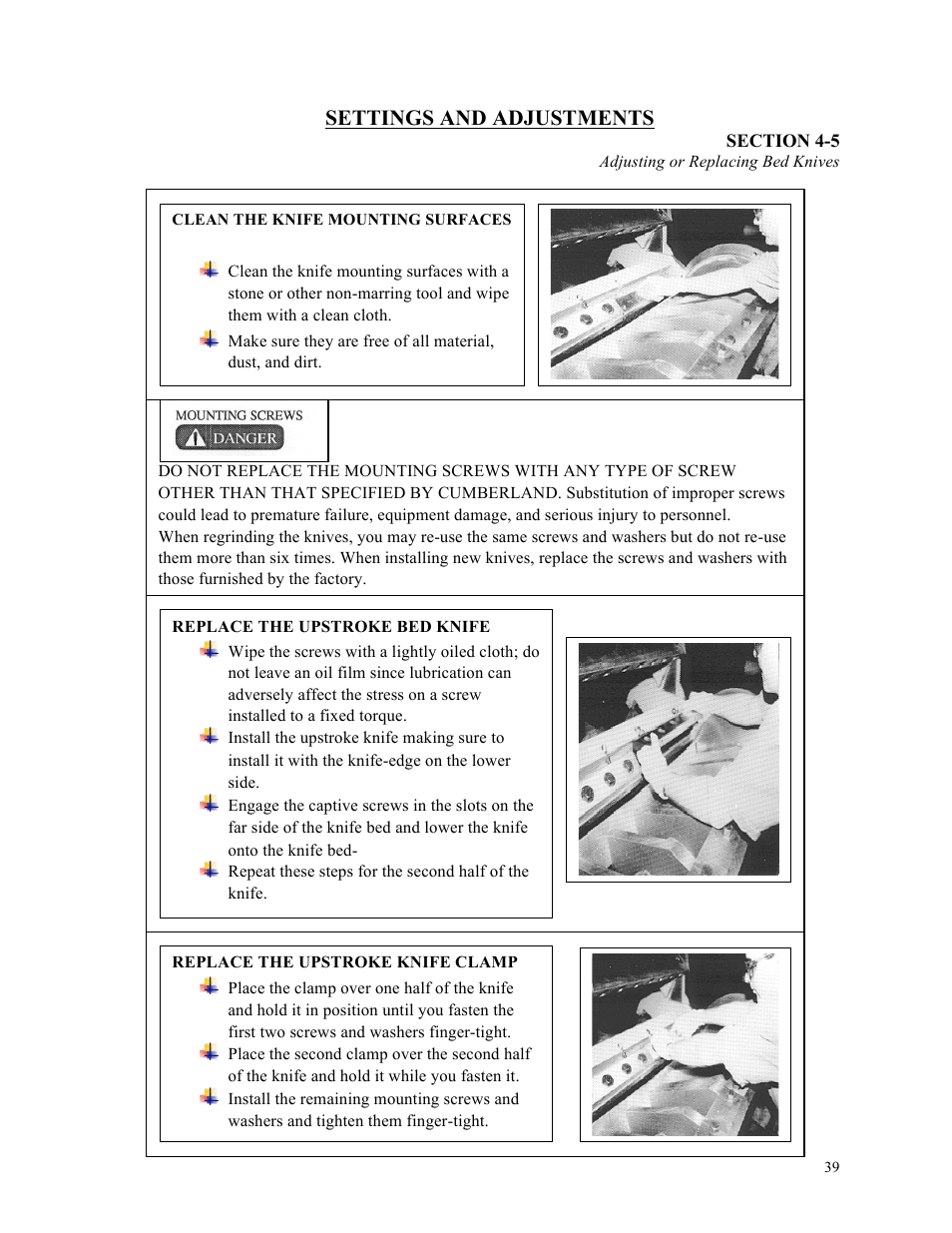 Settings and adjustments | Sterlco ST500 Series Central Granulator User Manual | Page 39 / 91