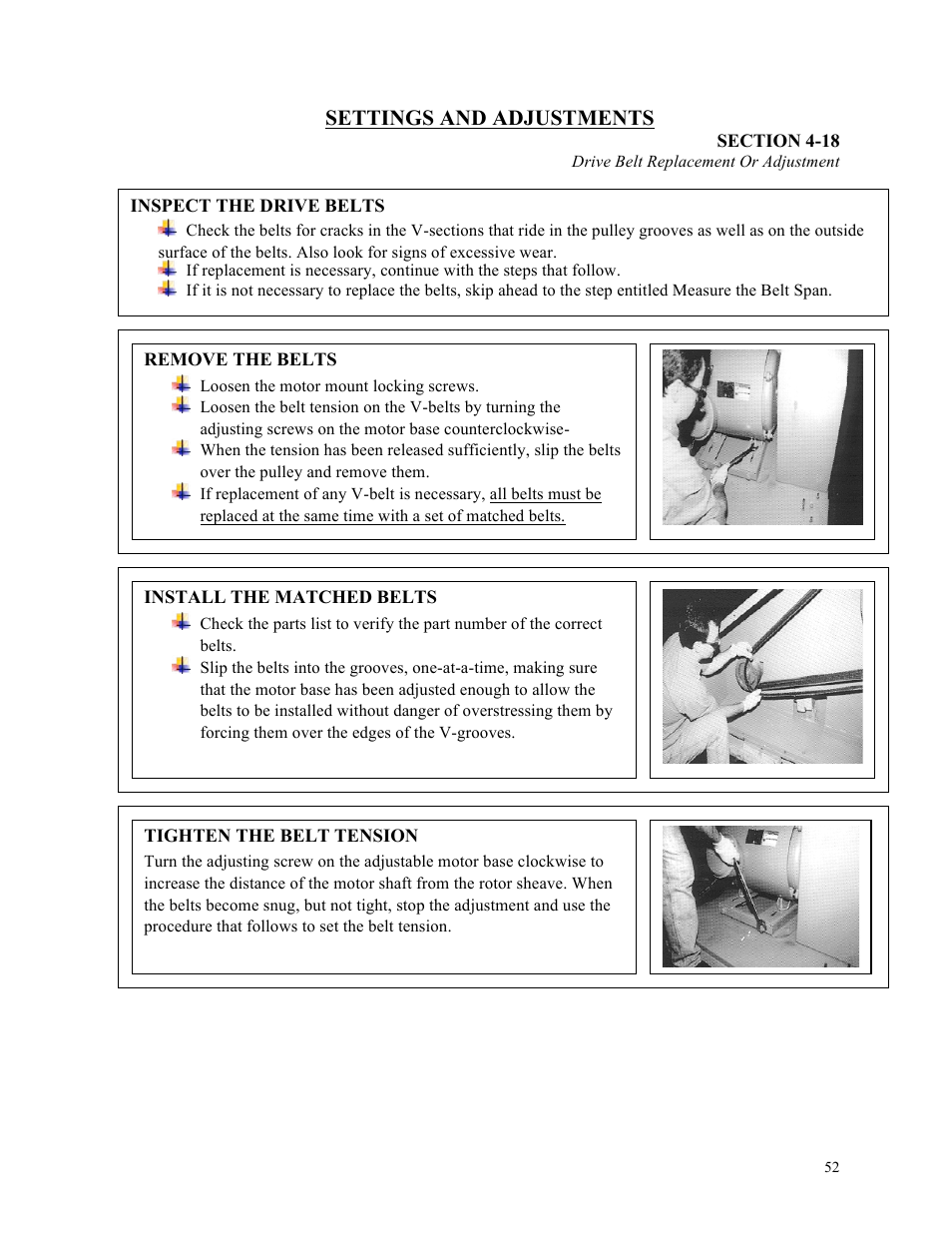 Settings and adjustments | Sterlco ST500 Series Central Granulator User Manual | Page 52 / 91