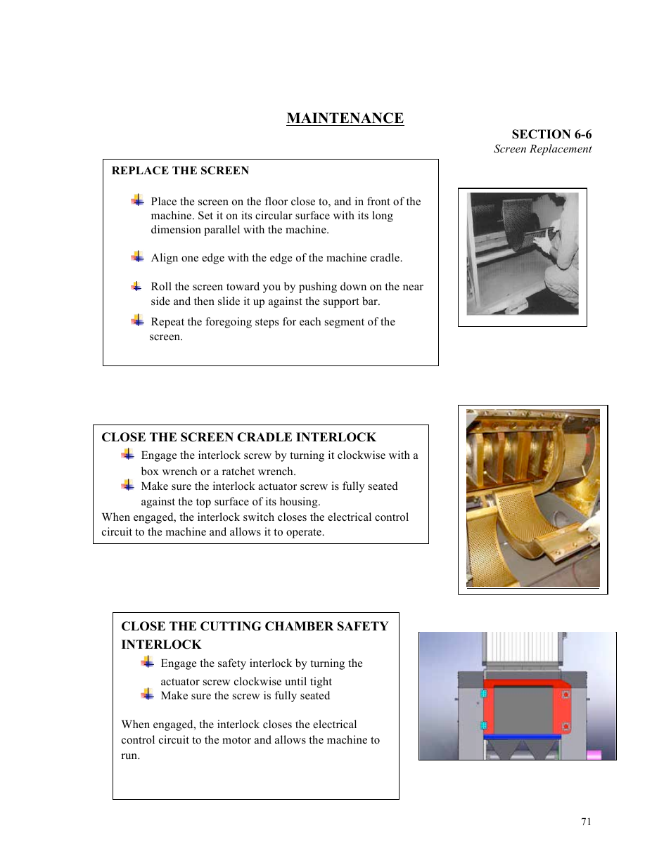 Maintenance | Sterlco ST500 Series Central Granulator User Manual | Page 71 / 91