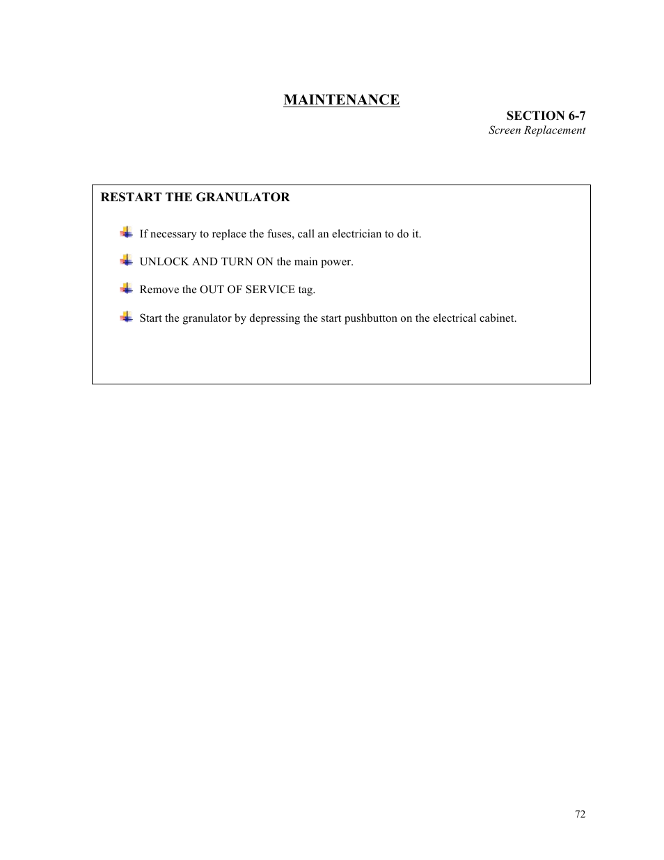 Sterlco ST500 Series Central Granulator User Manual | Page 72 / 91