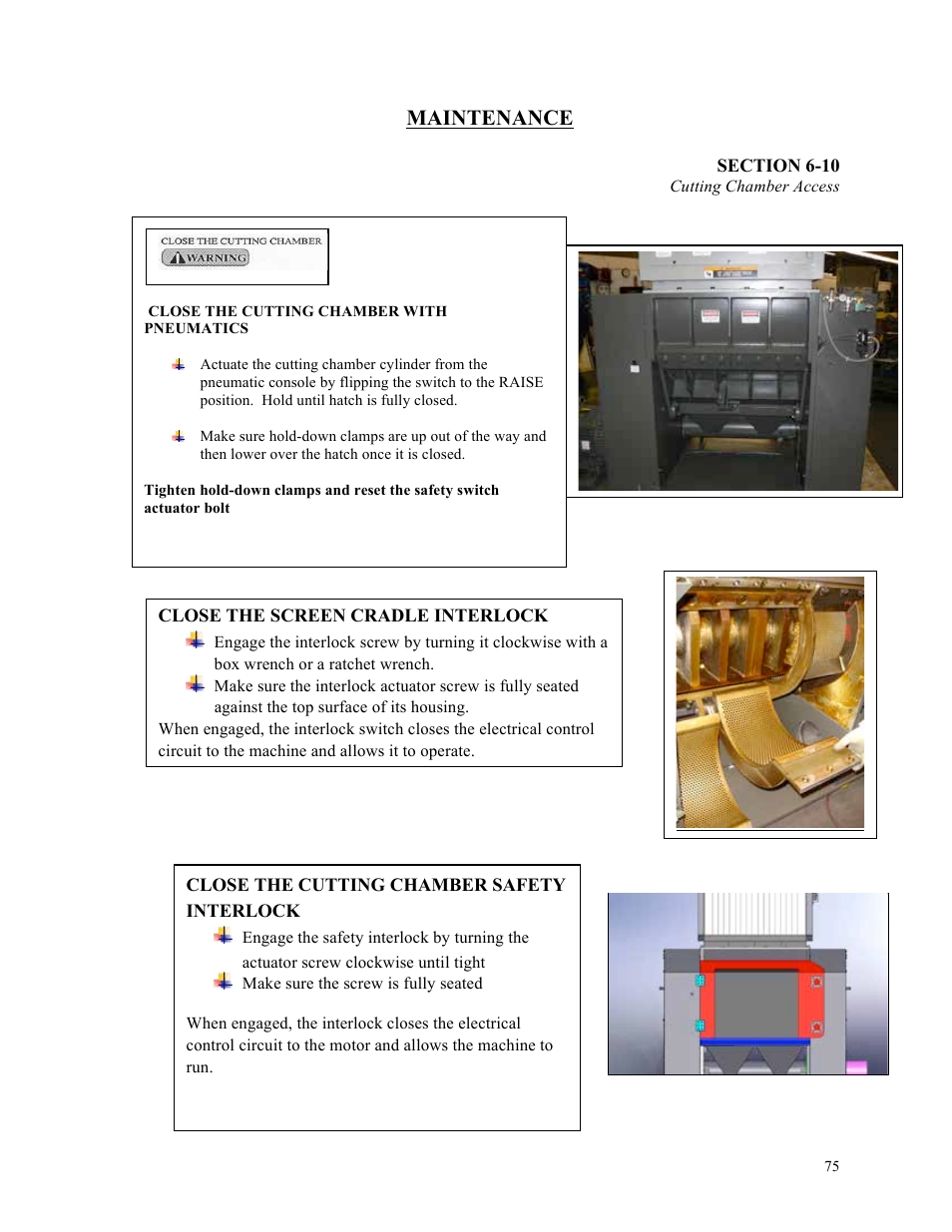 Maintenance | Sterlco ST500 Series Central Granulator User Manual | Page 75 / 91