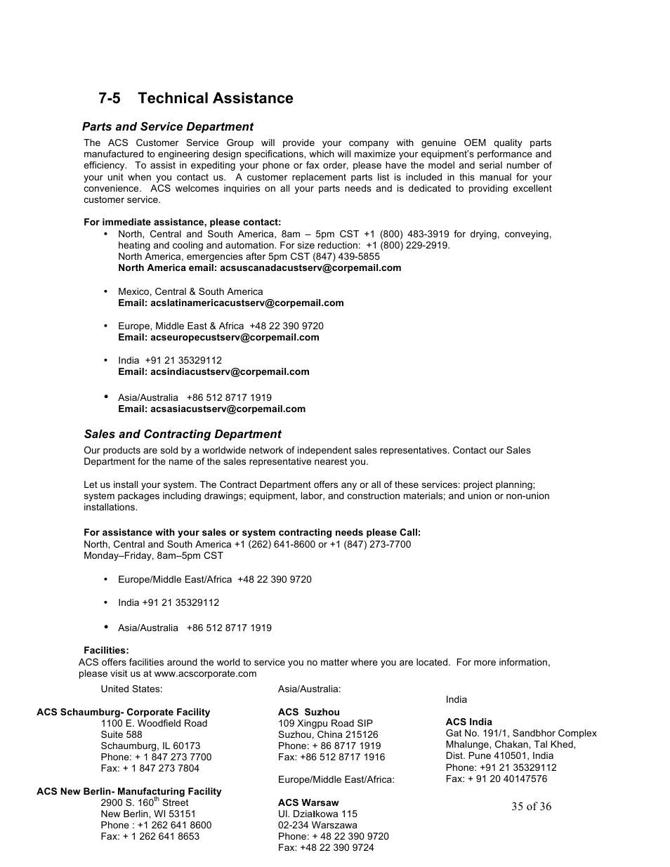 5 technical assistance | Sterlco HDG Series Heavy Duty Granulators User Manual | Page 35 / 36