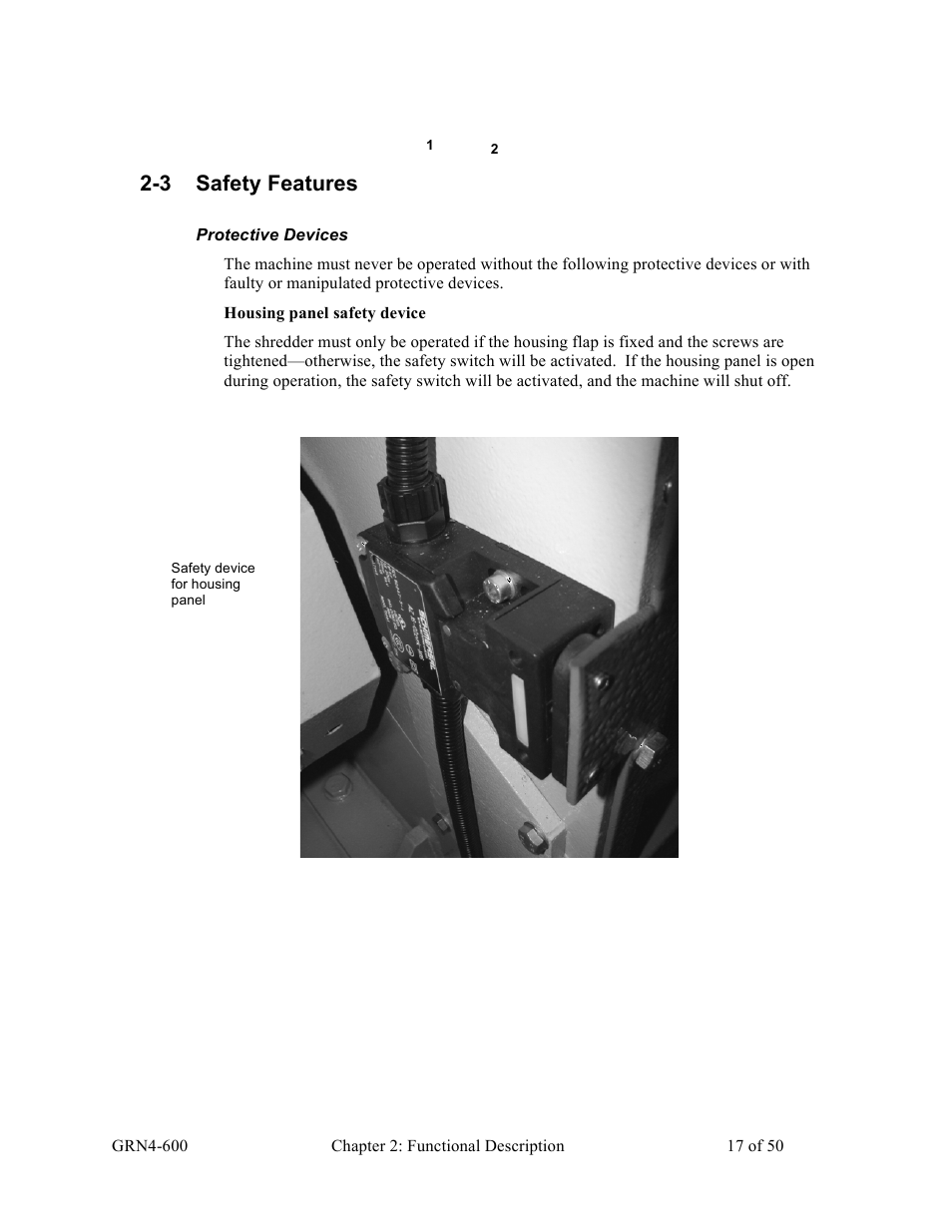 3 safety features | Sterlco SLS Series Light Duty Shredder User Manual | Page 17 / 50