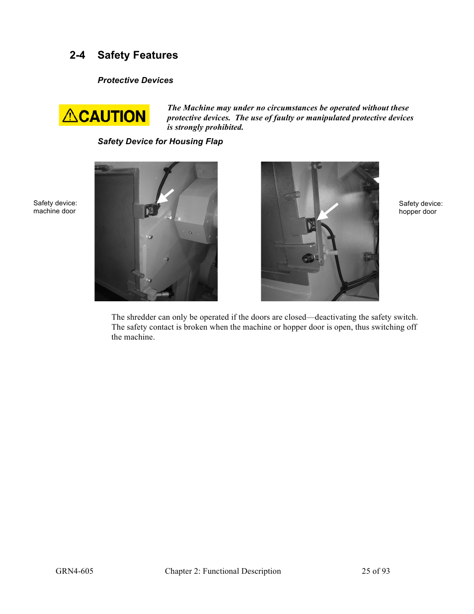 4 safety features | Sterlco SMS Series Single Shaft Shredder User Manual | Page 25 / 93
