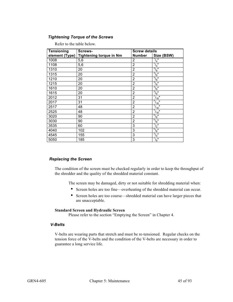 Sterlco SMS Series Single Shaft Shredder User Manual | Page 45 / 93