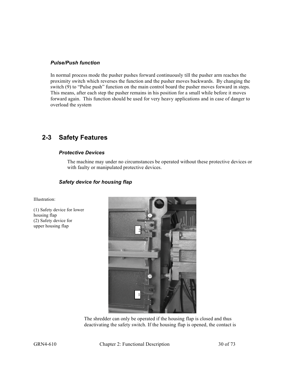 3 safety features | Sterlco SPS Series Pipe Shredder User Manual | Page 30 / 73