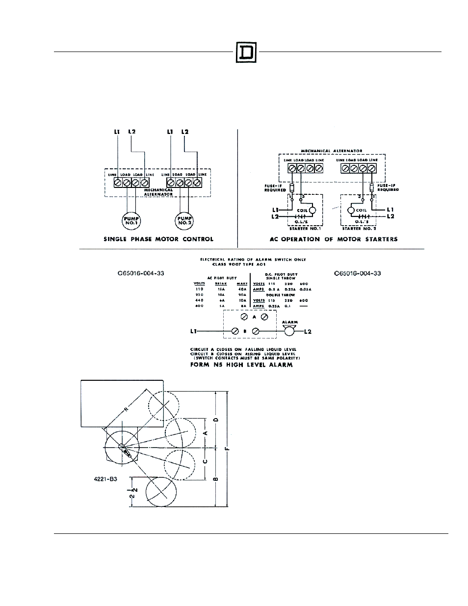 Class 9038 mechanical alternator – wiring diagrams, Type cg | Sterlco 4300 Series Stainless Steel Condensate Pumps User Manual | Page 10 / 10