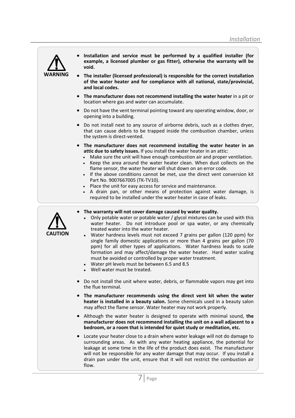 Installation | State GTS-110-NI User Manual | Page 7 / 52
