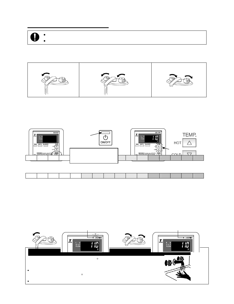 Normal operation, Warning ning, Without remote controller | Takagi T-M32 User Manual | Page 31 / 52