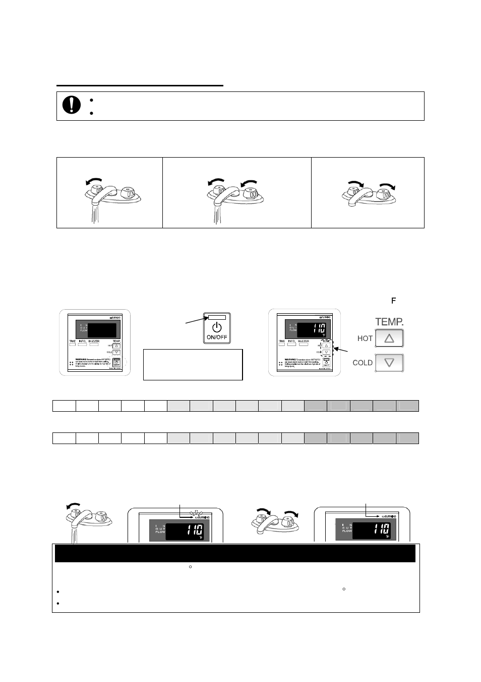 Normal operation, Warning, Without remote controller | Takagi T-M50 User Manual | Page 30 / 52