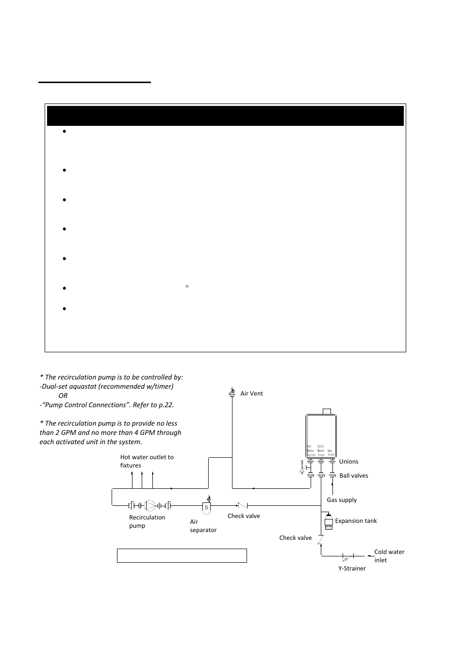 Applications, Space heating applications warning, Re-circulation | Takagi T-M50 User Manual | Page 40 / 52