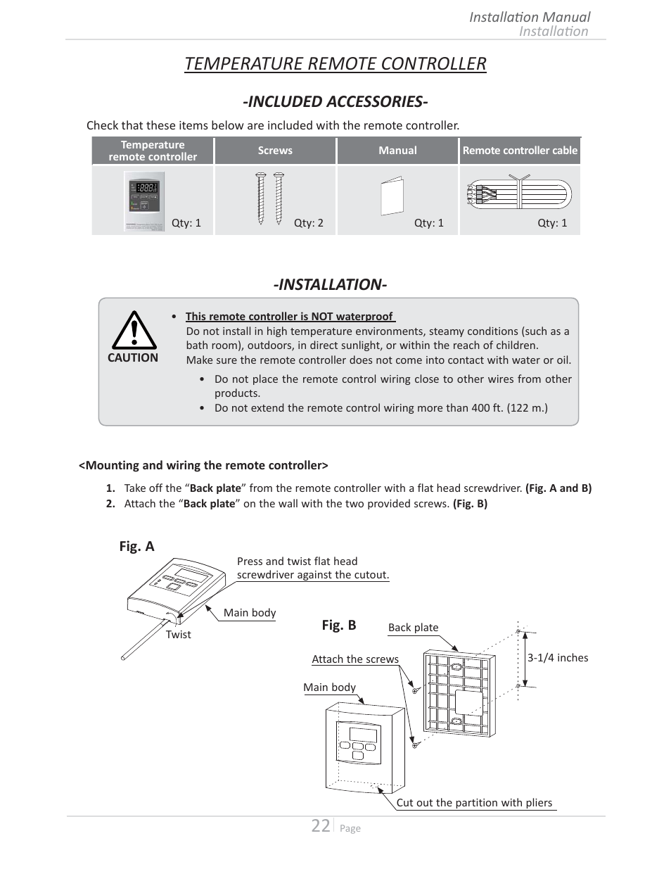 Ddwzdhzzdkdkedzk>>z, Included accessories, Installation | Takagi T-D2U User Manual | Page 22 / 56