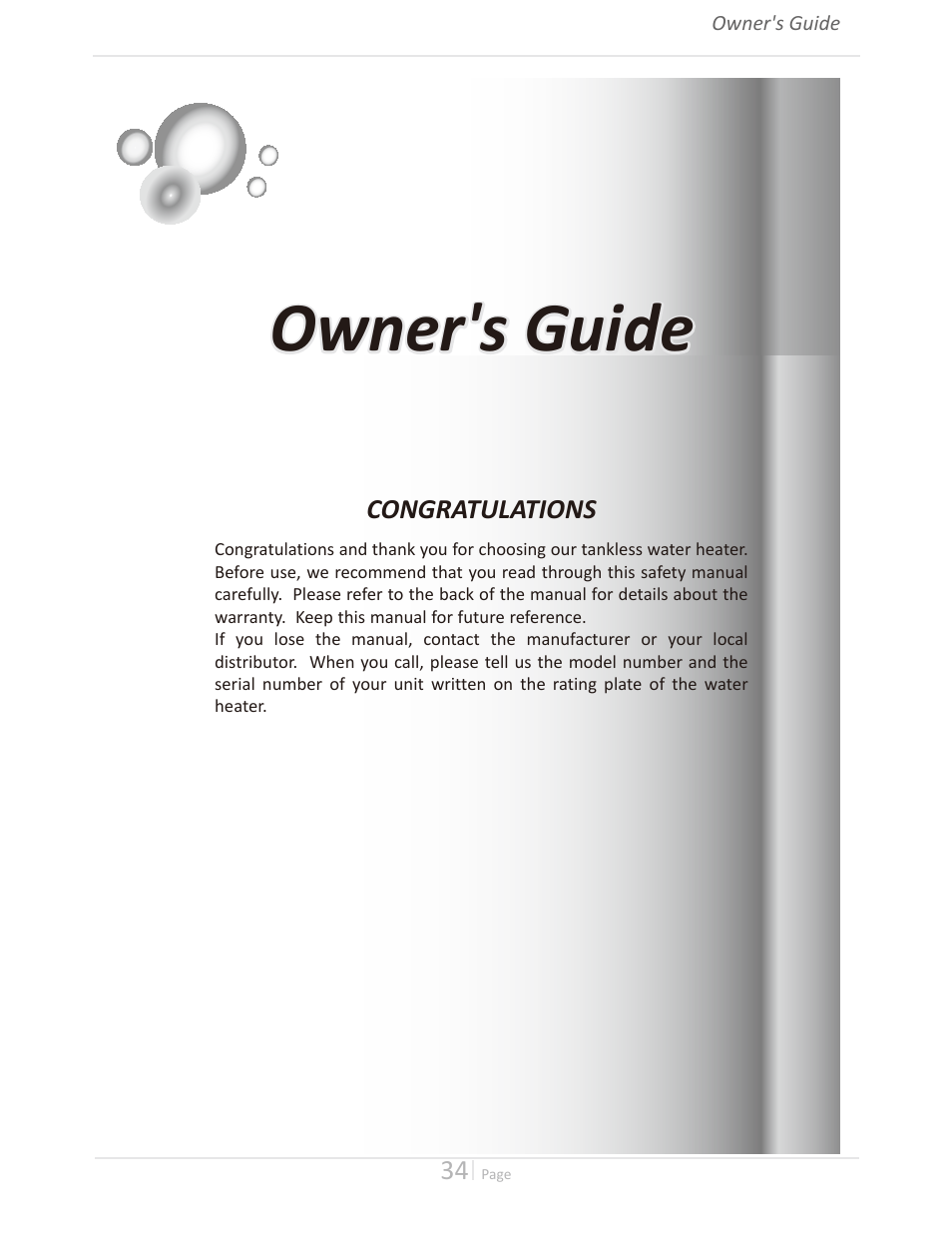 Owner's guide | Takagi T-H3M-IN/OS User Manual | Page 34 / 56