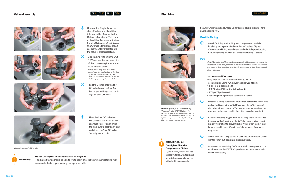 Plumbing, Valve assembly | Teco US TR5-60 User Manual | Page 7 / 13