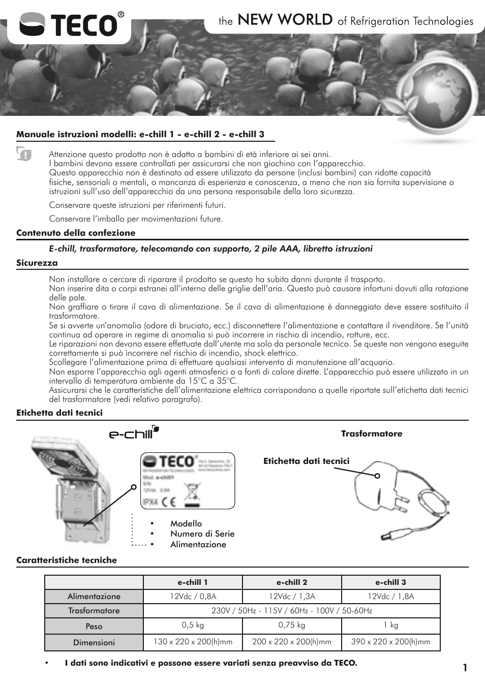 Pgmanechill_exe | Teco US TECO e-chill 3 models User Manual | Page 3 / 24