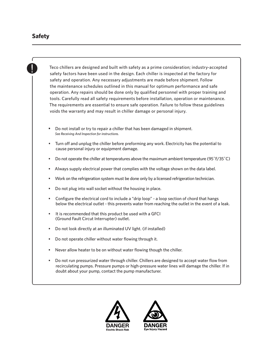 Safety | Teco US TR60 User Manual | Page 2 / 7