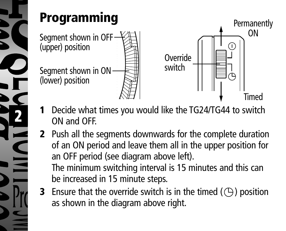 Programming | Timeguard TG24B User Manual | Page 3 / 8
