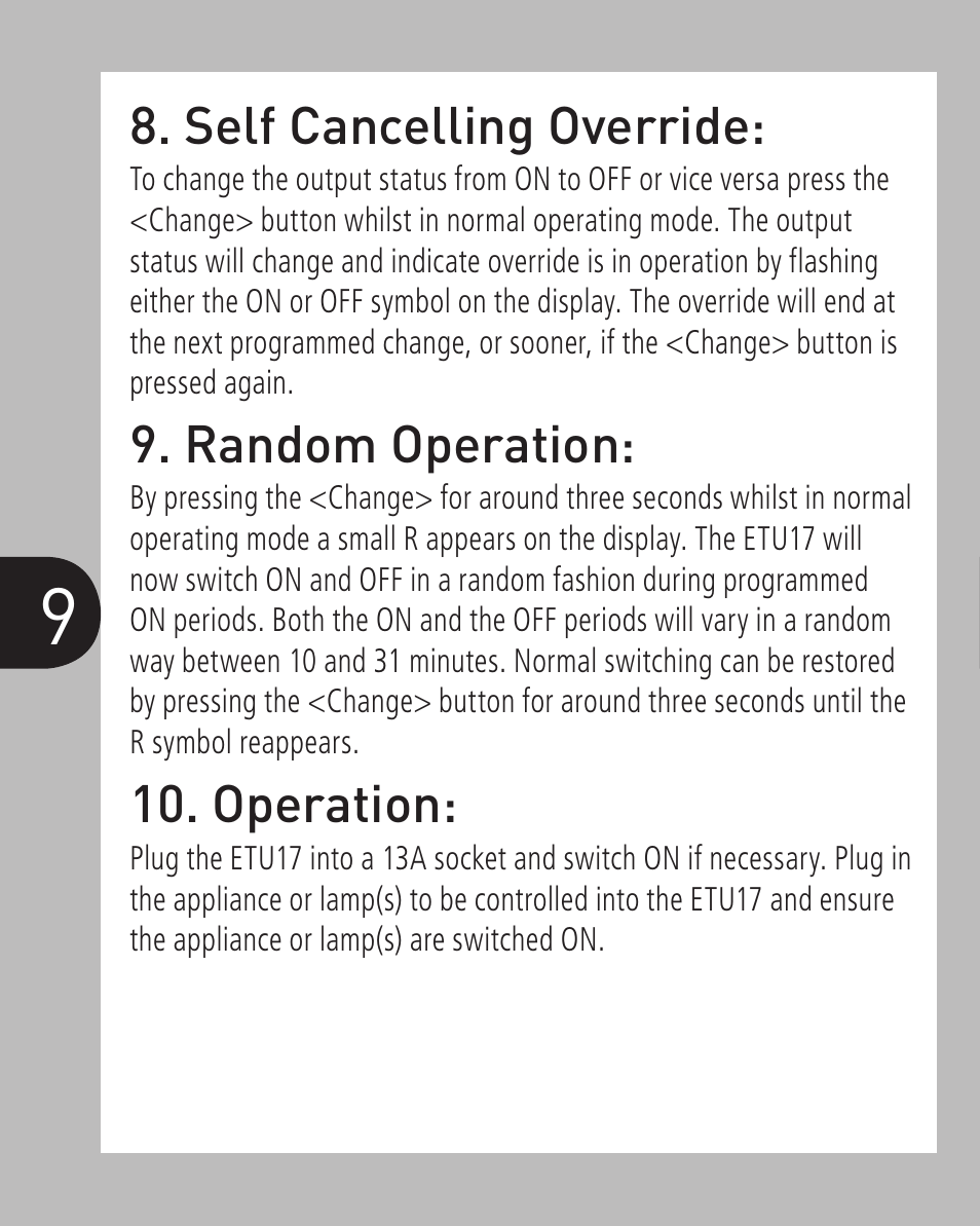 Timeguard ETU17 User Manual | Page 10 / 12
