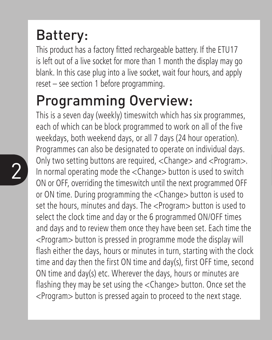 Timeguard ETU17 User Manual | Page 3 / 12