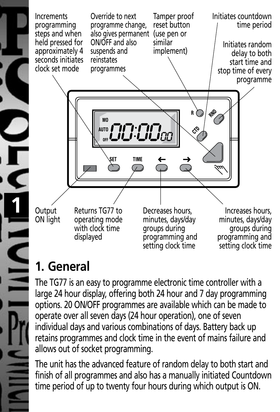 General | Timeguard TG77 User Manual | Page 2 / 12