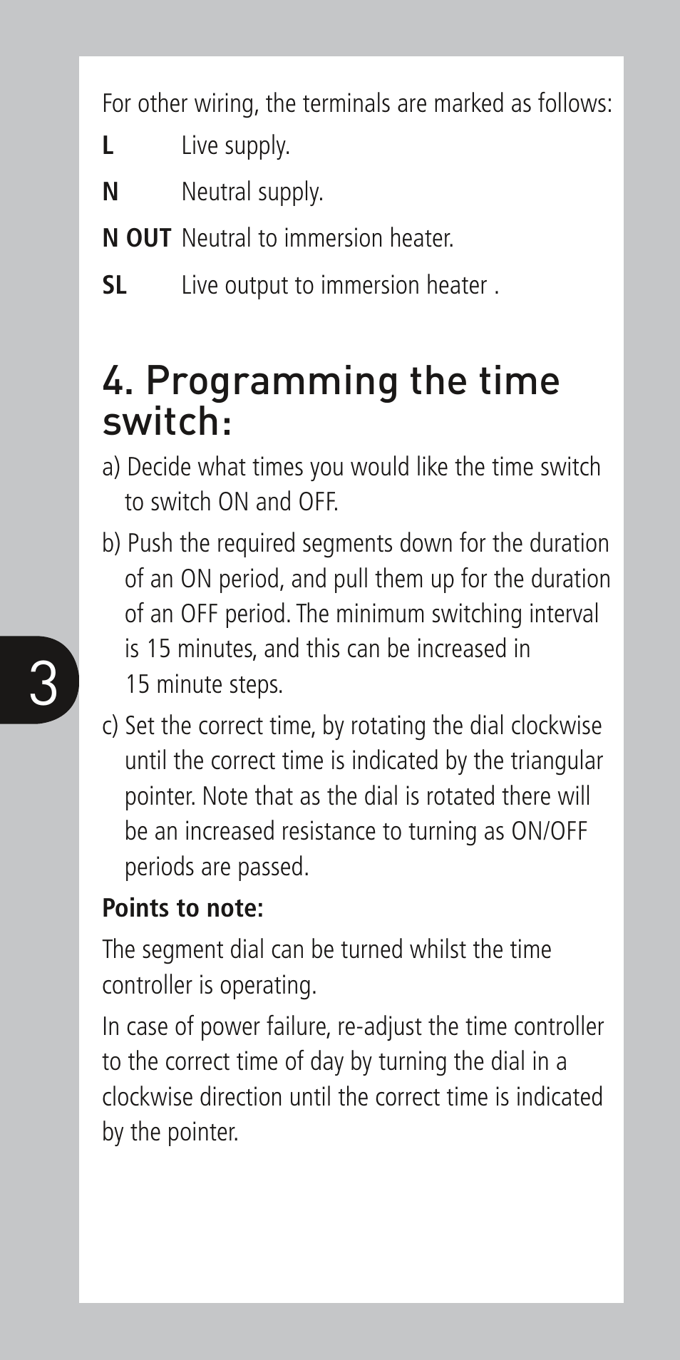 Programming the time switch | Timeguard NTT01 User Manual | Page 4 / 6