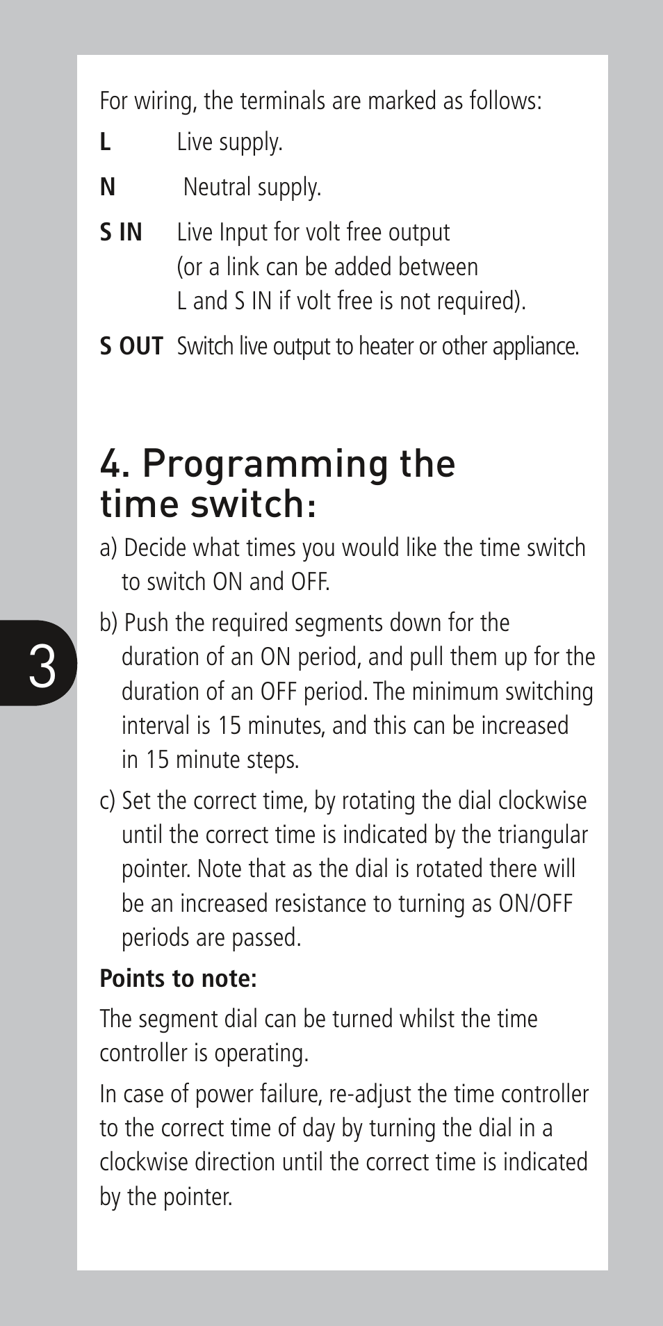 Programming the time switch | Timeguard NTT02 User Manual | Page 4 / 6