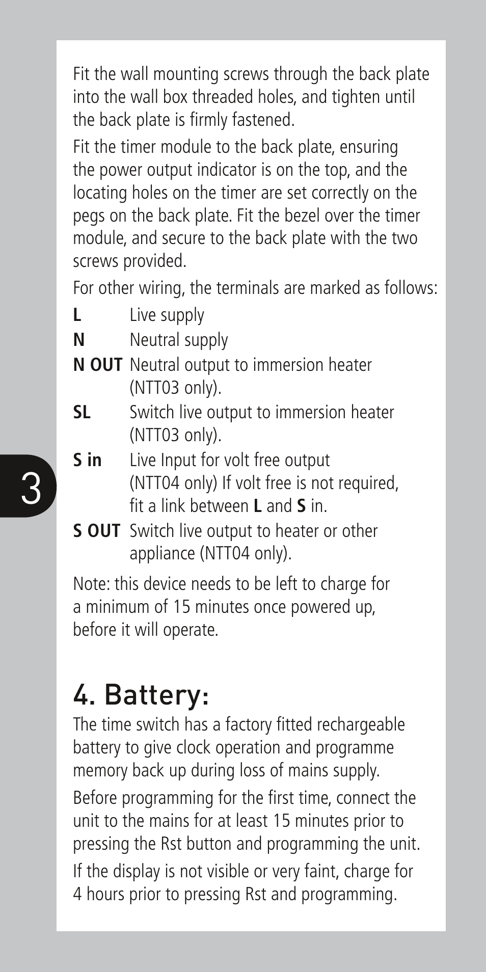 Battery | Timeguard NTT04 User Manual | Page 4 / 12