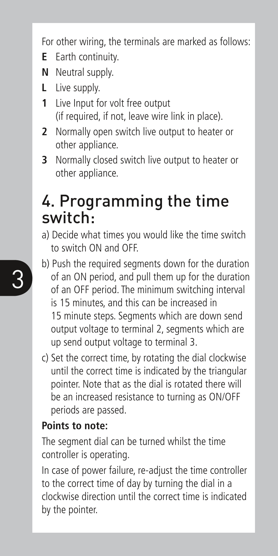 Programming the time switch | Timeguard NTT05 User Manual | Page 4 / 6