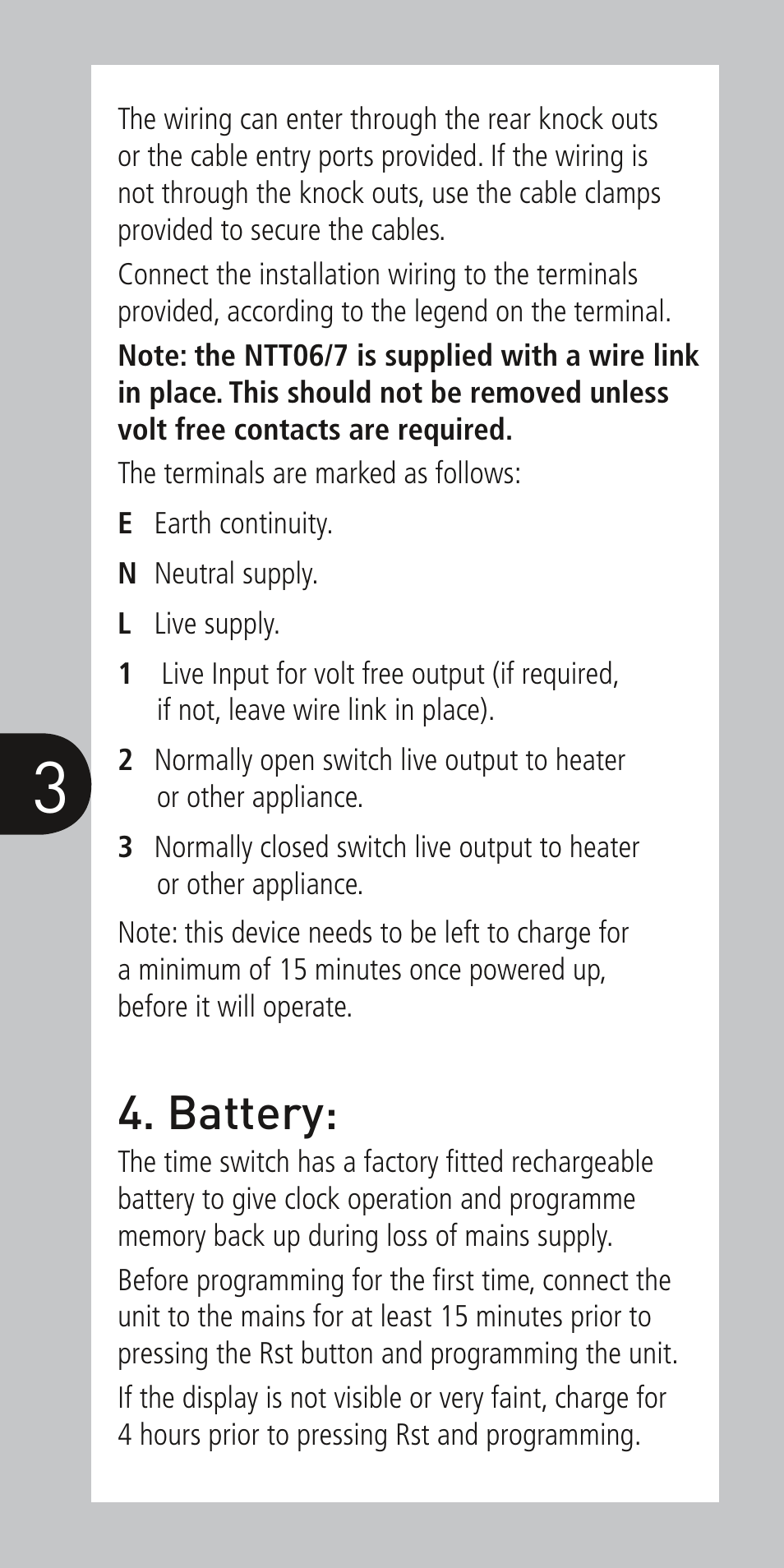 Battery | Timeguard NTT07 User Manual | Page 4 / 12