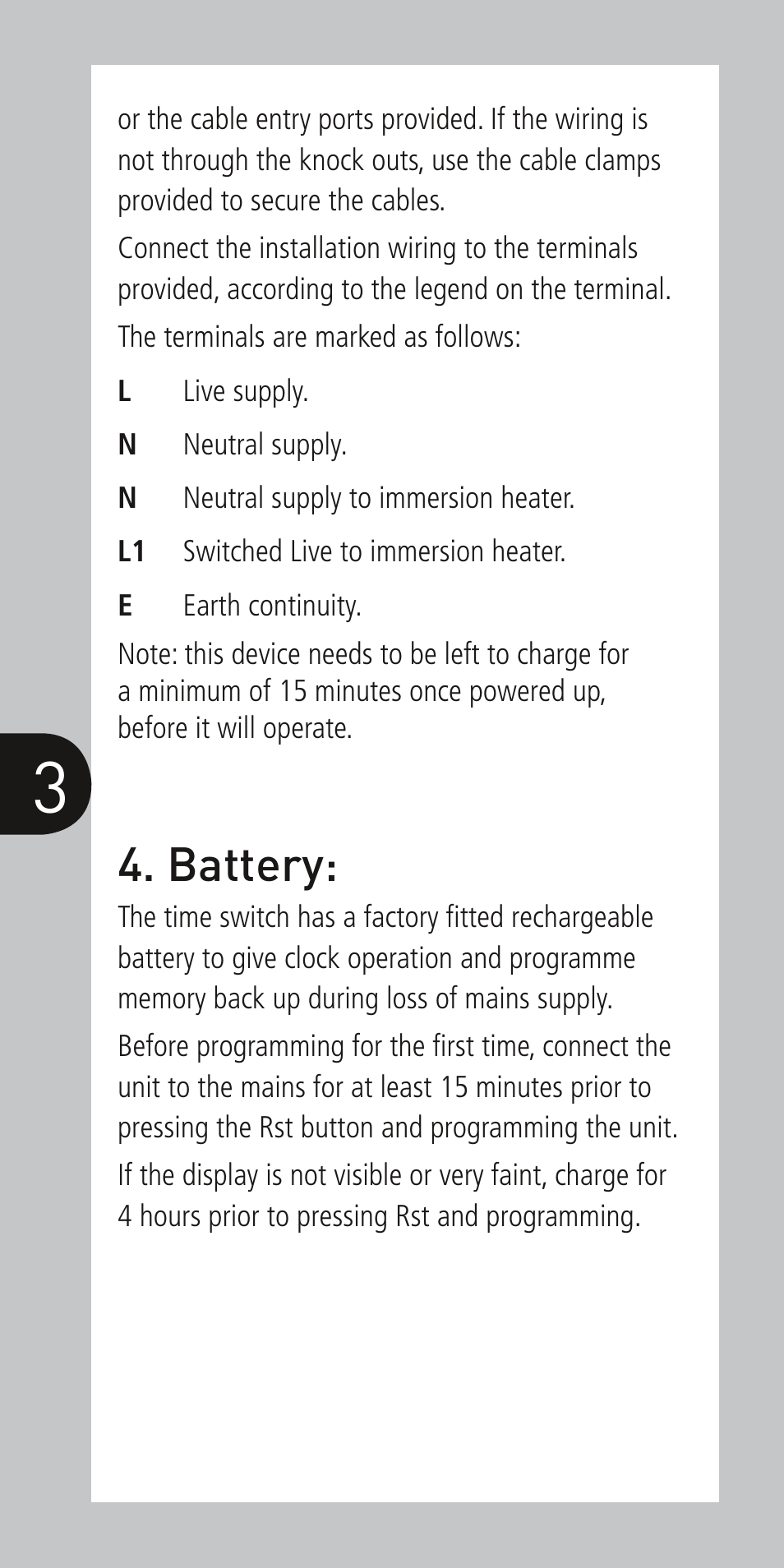 Battery | Timeguard NTT08 User Manual | Page 4 / 12