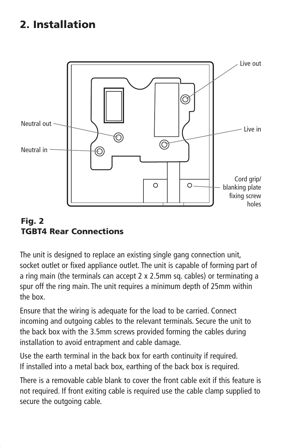 Installation | Timeguard TGBT4 User Manual | Page 3 / 6