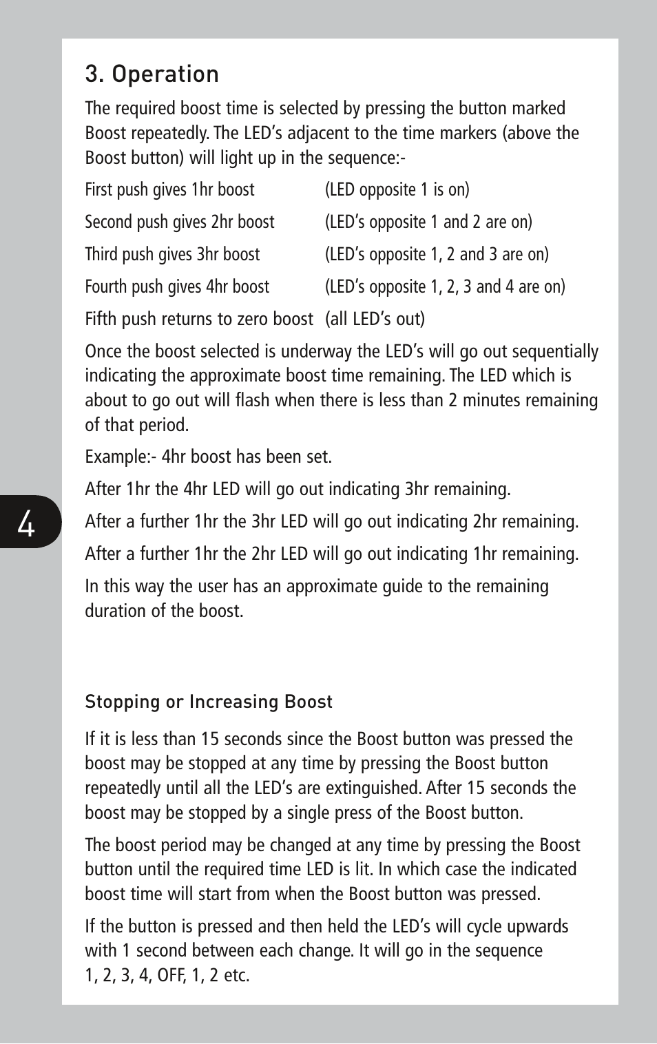 Operation | Timeguard TGBT5 User Manual | Page 4 / 6