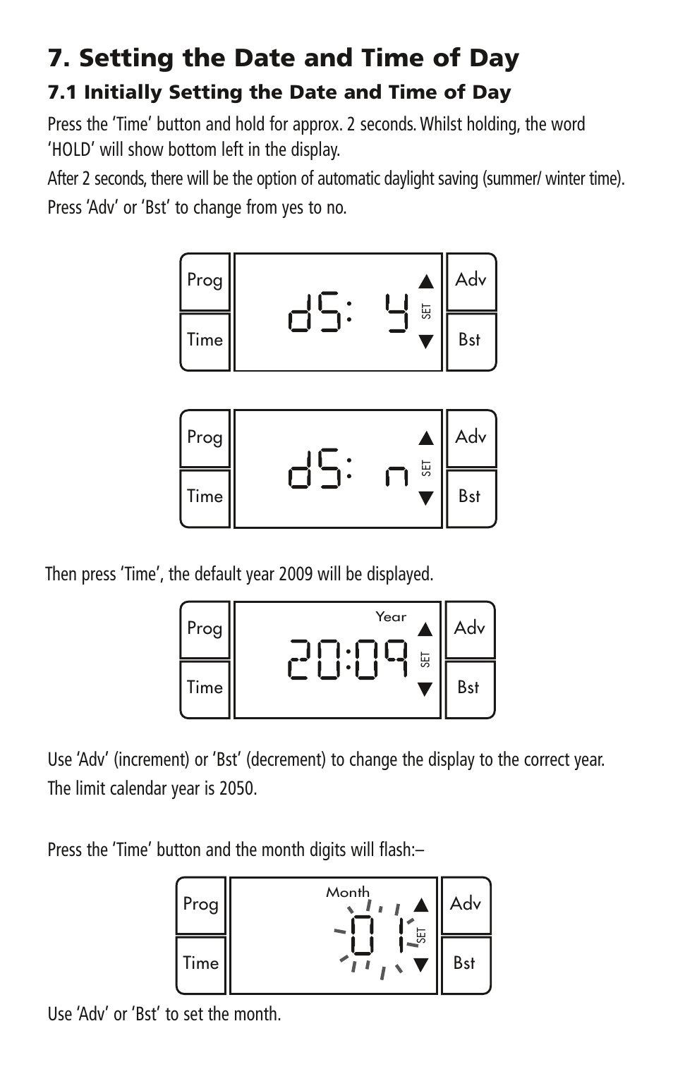 Setting the date and time of day | Timeguard FST17A User Manual | Page 5 / 12
