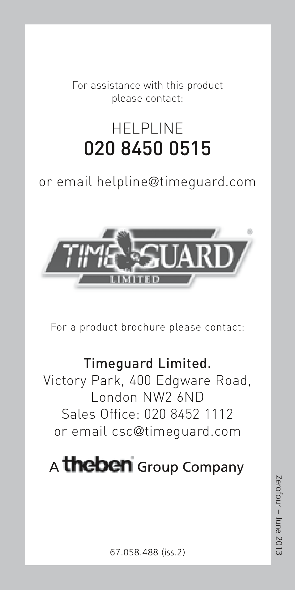 Timeguard TRT05 User Manual | Page 12 / 12