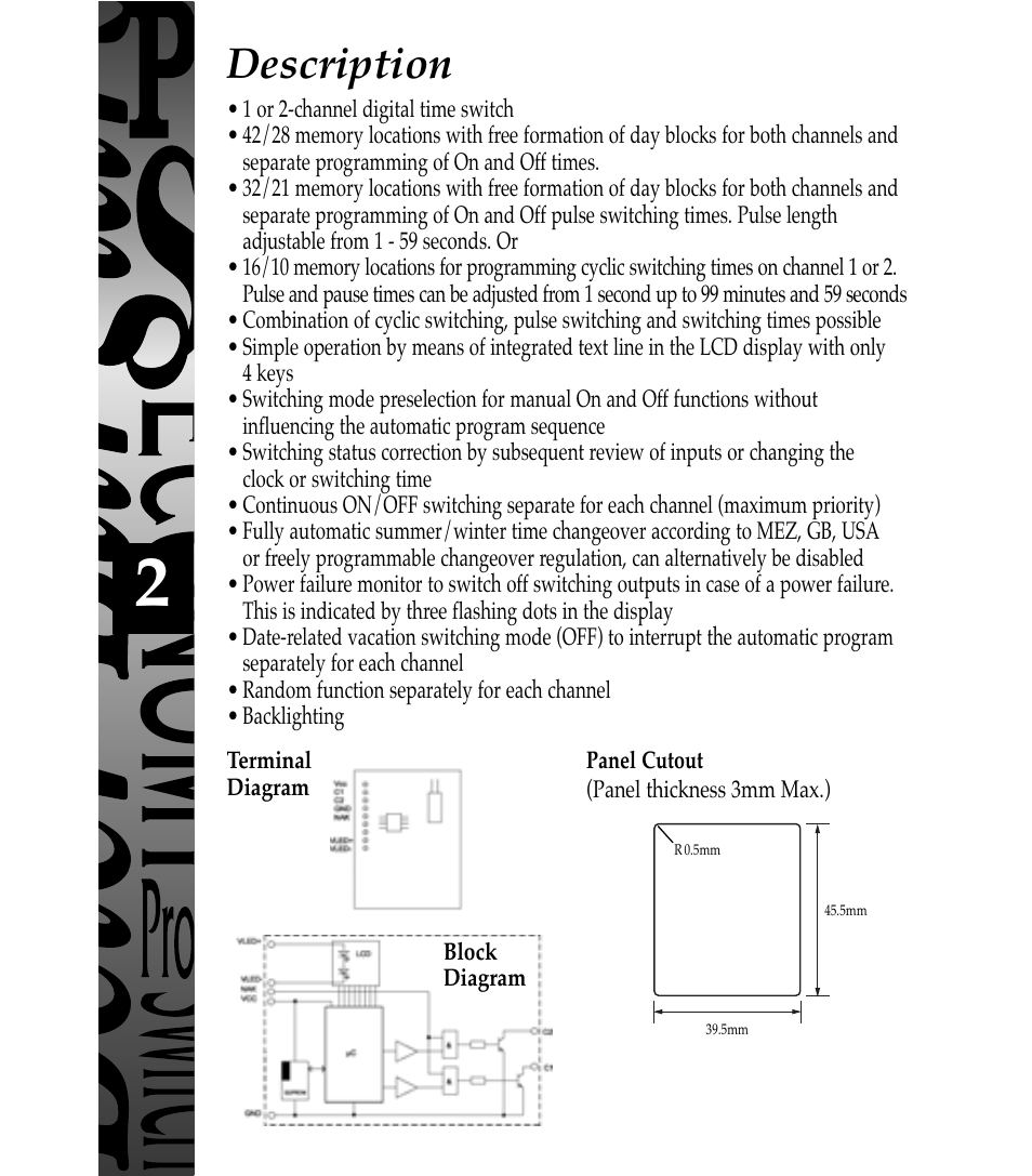 Description | Timeguard TR 672 top User Manual | Page 3 / 12